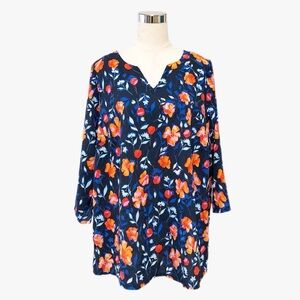 ➕ C&E Floral Print Blouse Plus Size 1X